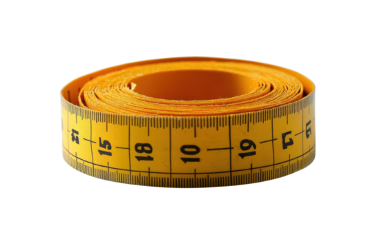Bright Yellow Sewing Tape Measurement Tool, Craft Supplies, Fashion Design, Tailoring, DIY Project, on transparent background - Powered by Adobe