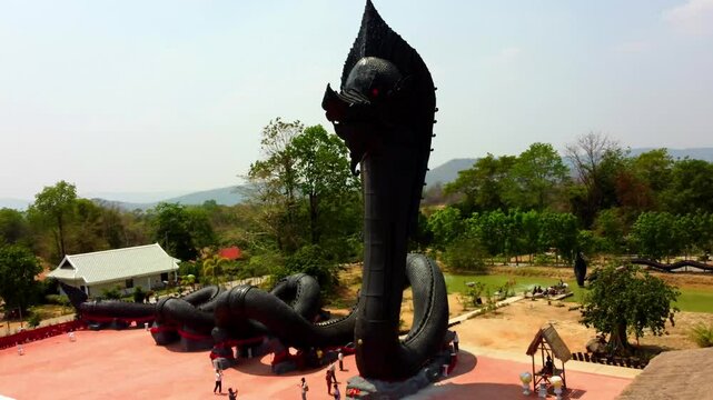 &ldquo;Aerial View of Black Naga Statue in Chaiyaphum, Thailand&rdquo;
