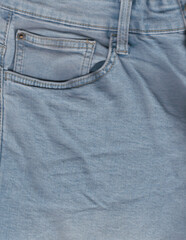 Light Blue Denim Jeans Pocket Rear View of Classic Blue Jean Fabric for Fashion and Textile Design