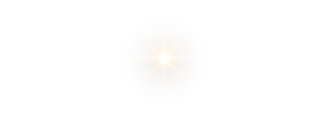 Abstract Glowing Sunbeam with Sparkle, Glitter, and Ray Lines – Isolated Vector Design of Lens...