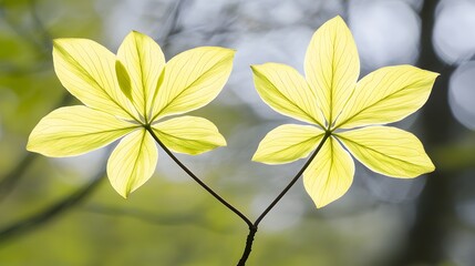 Backlit Spring Leaves Nature Photography