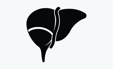 Liver silhouette, Liver silhouette icon, human organ vector, liver vector silhouette