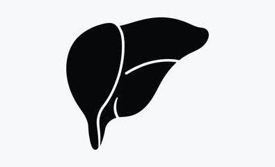Liver silhouette, Liver silhouette icon, human organ vector, liver vector silhouette