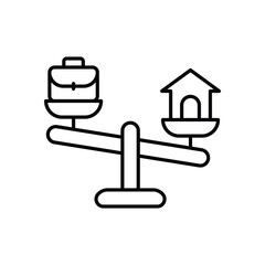 Work-Life Balance vector icons stock illustration