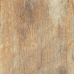 Fototapeta premium Yellowish-orange colored wood texture background, rotten wood has cracks and wood bark visible on its surface, making it a natural classic design for plywood and flooring tile design.