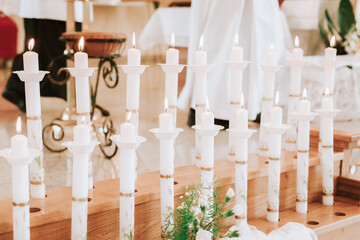 Communion Candles During First Holy Communion Mass Ceremony