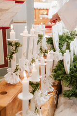 Communion Candles During First Holy Communion Mass Ceremony