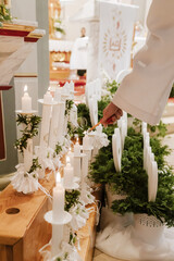 Communion Candles During First Holy Communion Mass Ceremony