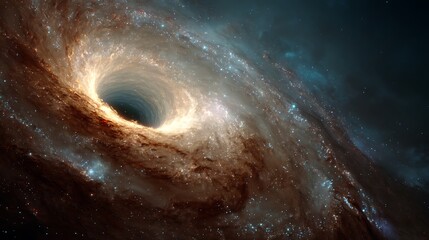 Dark galaxy warped by central black hole's gravity