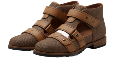 Stylish anklestrap shoes luxurious brown tones