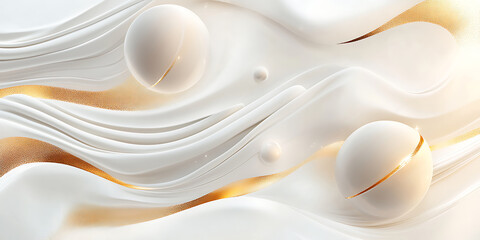 Abstract White and Gold Swirls Elegant Background Texture