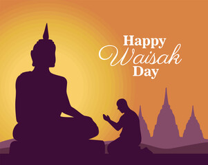 Buddhist Waisak Celebration Banner Vector  Art