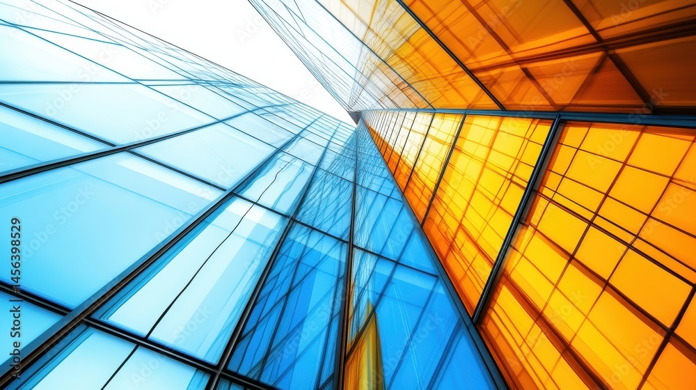 Poster abstract architecture with dynamic perspective and vivid color p