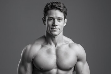 Fototapeta premium Fitness Model Portrait Black and White