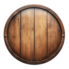 Close-up shot of a vintage wooden barrel's front face, showcasing its texture and design. This image is a testament to traditional craftsmanship and rustic charm