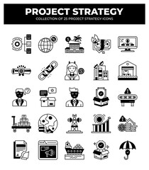 Project Strategy Icons: 25 Essential Icons for Business Planning