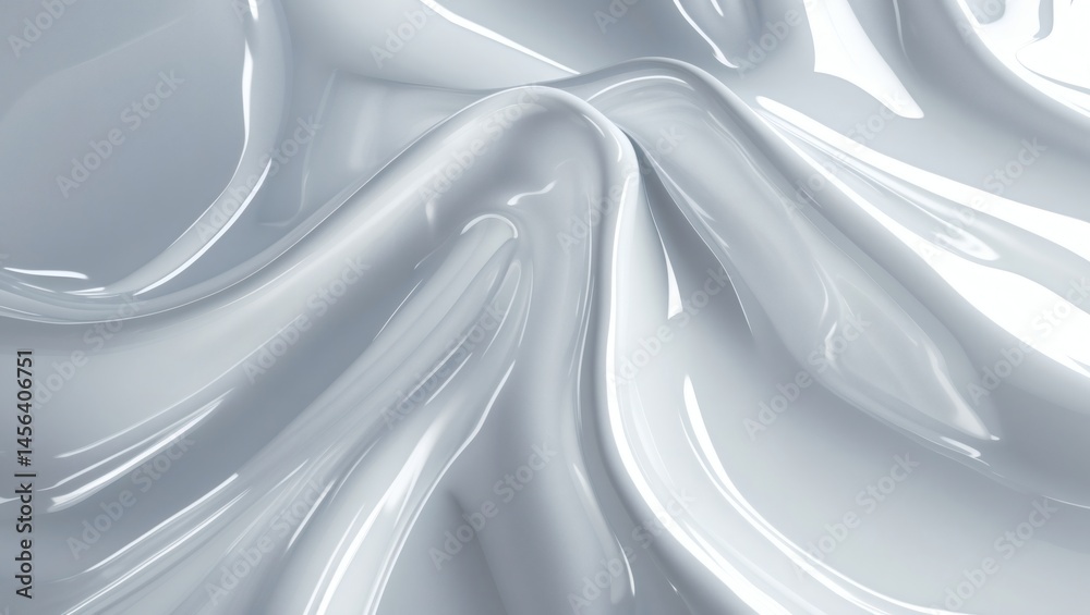 Poster abstract shiny white wavy surface, creating a smooth and fluid visual effect. it is elegant, pristin