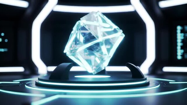 blue futuristic ice cube technology background