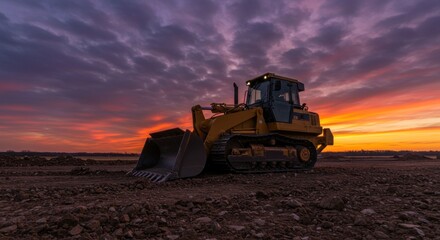 Fototapeta premium Bulldozer at Sunset (Photo)