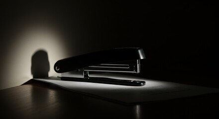Stapler on Paper Illustration