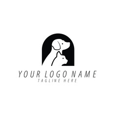 Vector of pets design, Pet shop, pet care logo design, dog,cat, animal logo.