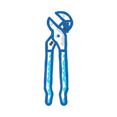 tongue groove pliers icon doodle illustration
