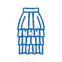 tiered layered skirt icon doodle illustration