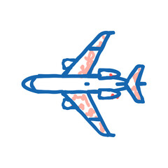transport airplane aircraft icon doodle illustration