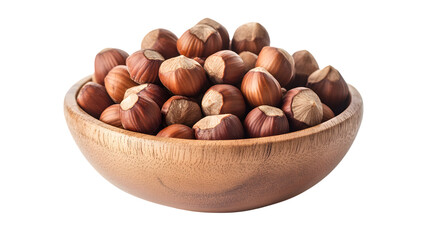 Fototapeta premium Hazelnuts in Bowl Isolated on White Background for Food Photography