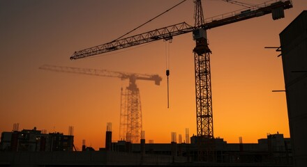 Construction Crane Sunset Photo