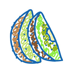 kiwi food icon doodle illustration