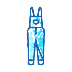 dungarees pants apparel icon doodle illustration