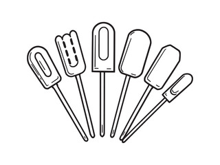 Tongue depressor line art icon simple illustration design