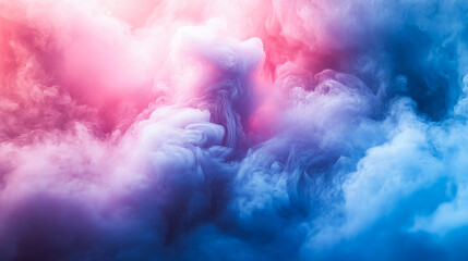 Fototapeta premium Swirling pastel hues, fluid watercolor texture, dreamy pink and blue gradients, abstract painterly effect, soft cloud-like formations