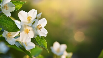 Obraz premium jasmine blossom nature background banner
