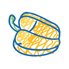 yellow pepper food icon doodle illustration
