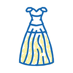 ballgown bride dress icon doodle illustration