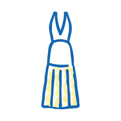 halter wedding dress icon doodle illustration