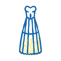 basque wedding dress icon doodle illustration