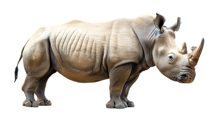 Fototapeta premium Detailed Rhino Illustration on White Background for Design Projects