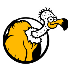 Vulture scavenger bird funny vultures fun cartoon Isolated Vector Graphic Design Illustration
