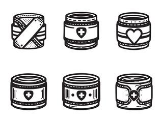 Tourniquet line art icon simple clean vector drawing