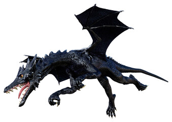 3D Rendering Fairy Tale Dragon on White