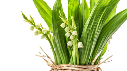Obraz premium Elegant Lily of the Valley Flower Isolated on White Background for Designers and Artists