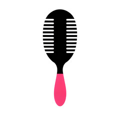 pink comb icon on transparent background