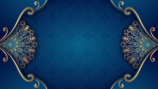 blue background animation with gold mandala