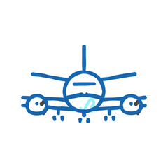 airplane transport vehicle icon doodle illustration