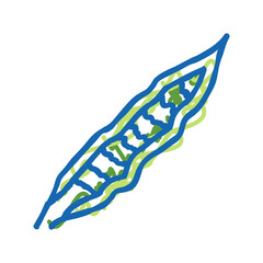 sansevieria tropical leaf icon doodle illustration