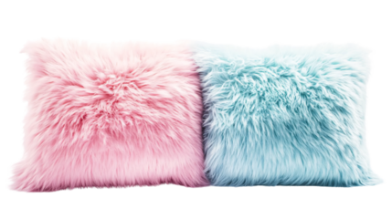 Soft Fluffy Throw Pillow Pastel Colors White Background