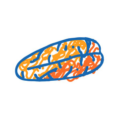 slice mandarin clementine icon doodle illustration